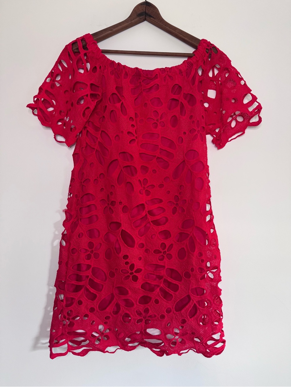 PRETTYGARDEN Summer Off Shoulder Floral Lace Flare Spring Dress Small